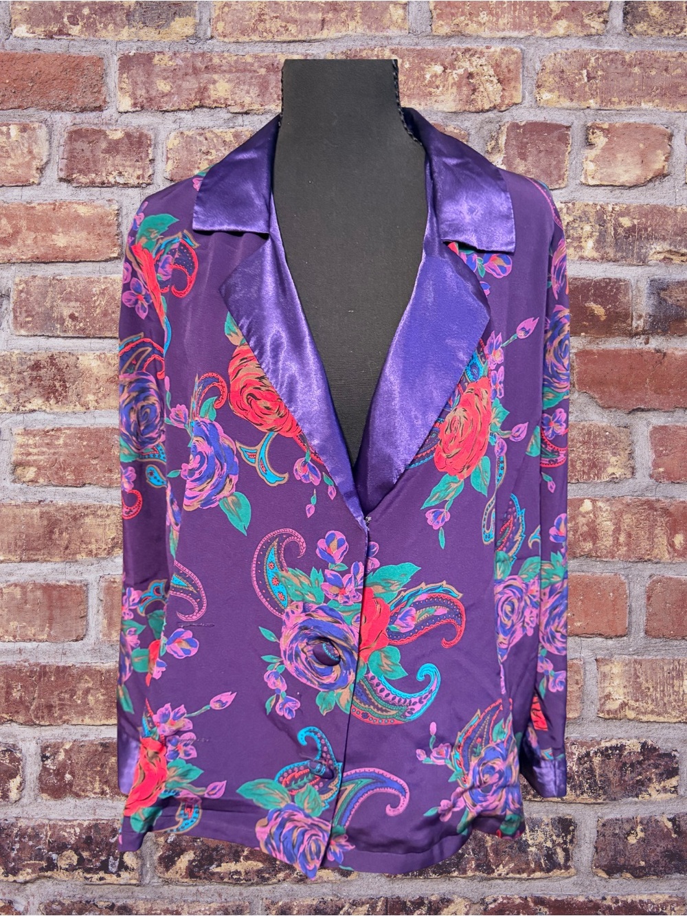 Vintage Victoria’s Secret Purple Floral Satin-Trim